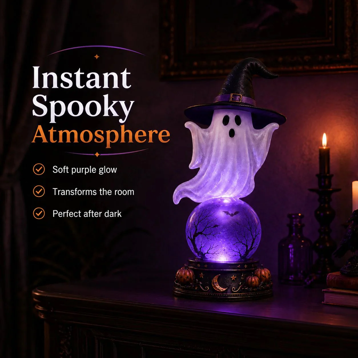 🔥 Last Day 49% OFF🎃Halloween Raven Crystal Ball Lighted Decor👻