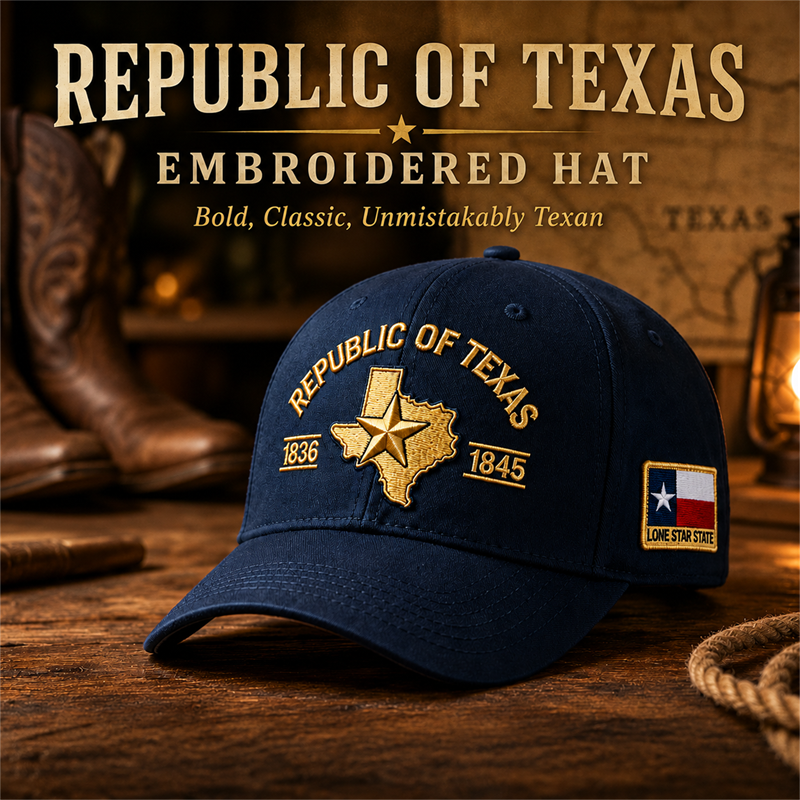 🔥80% OFF - 🎁Republic of Texas Embroidered Hat