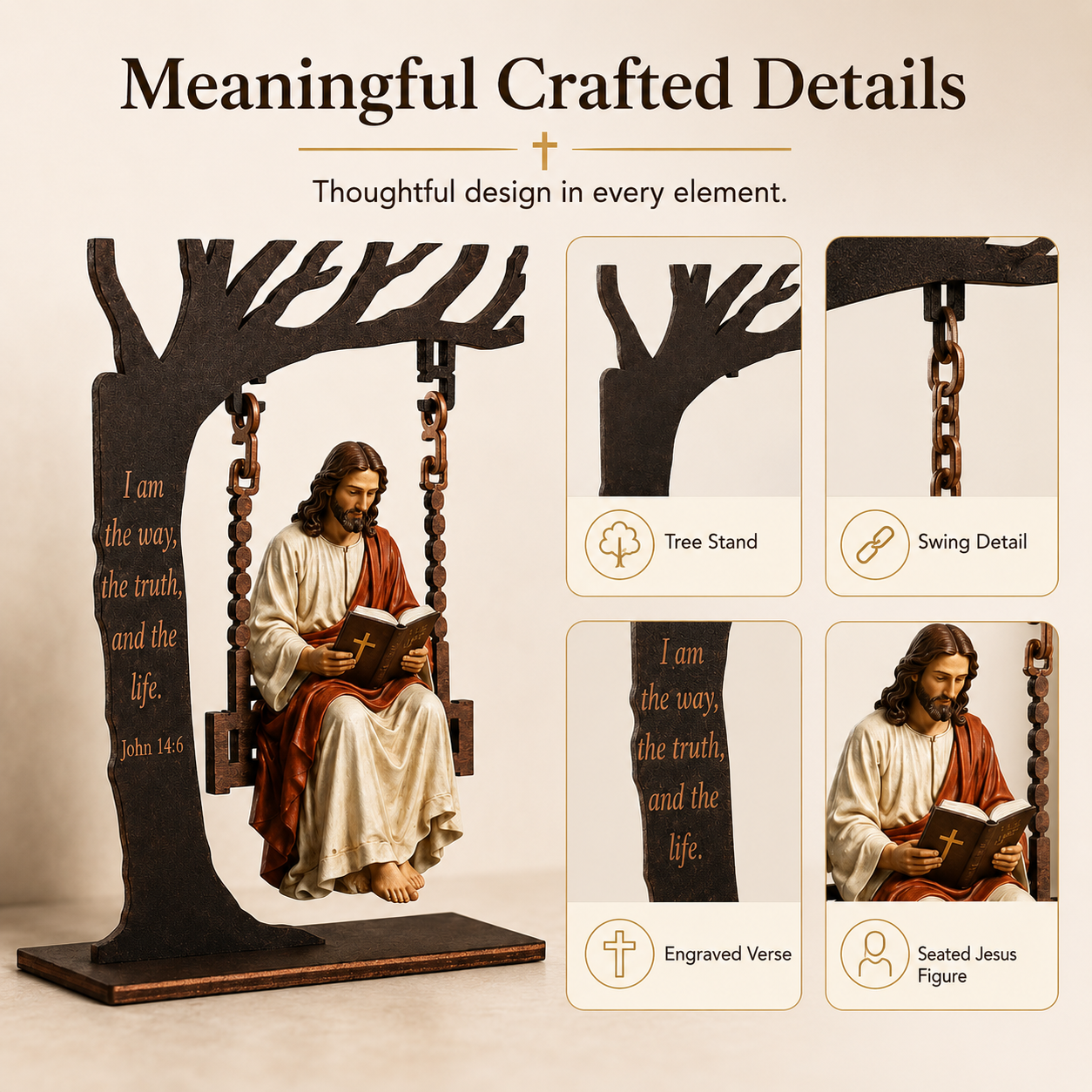 🔥Last Day 70% OFF - ✝️📚Christian Jesus Swing Ornament