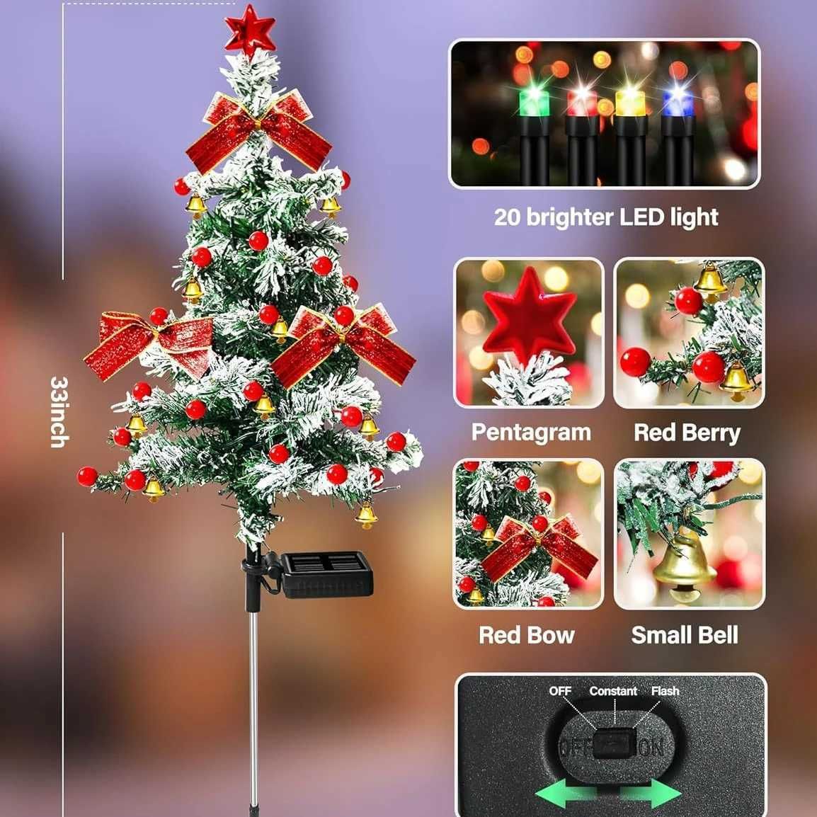 🔥80% OFF - 🎀Solar Cedar Christmas Tree Lights✨🎄