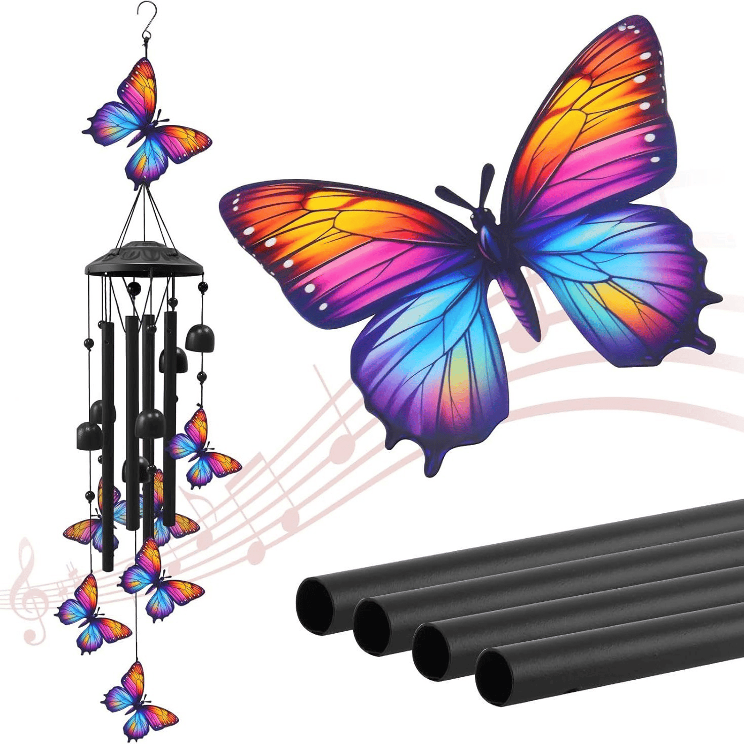🔥 LAST DAY 49% OFF-🐦Vintage Colorful Hummingbird Wind Chime with Metal Tubes and Bells