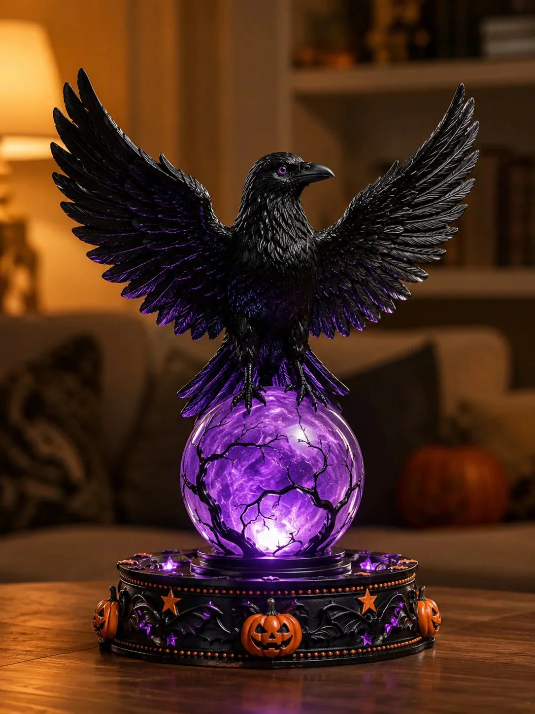 🔥 Last Day 49% OFF🎃Halloween Raven Crystal Ball Lighted Decor👻