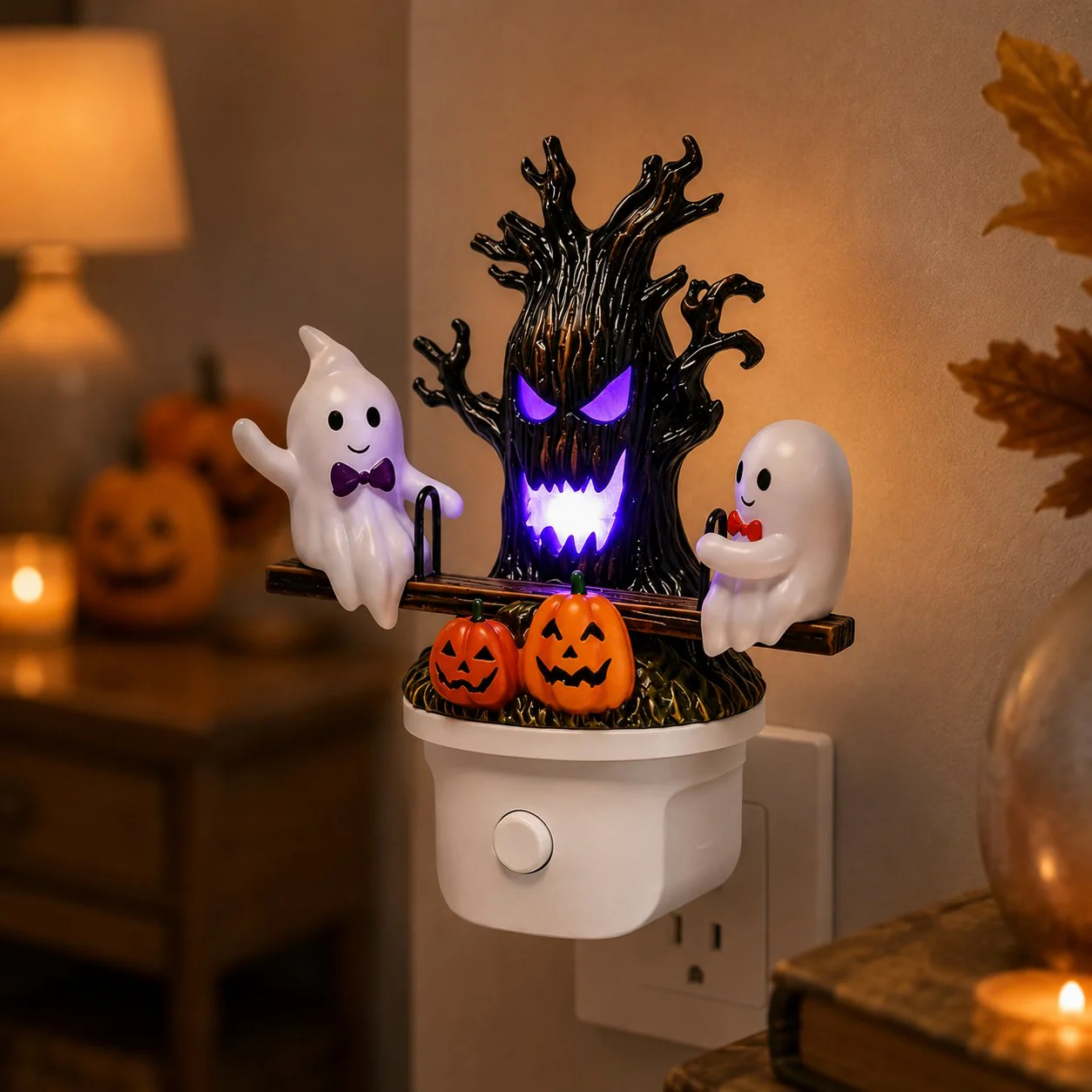 🔥LAST DAY 50% OFF🎃👻Animated Seesaw Ghost Plug In LED Night Light   