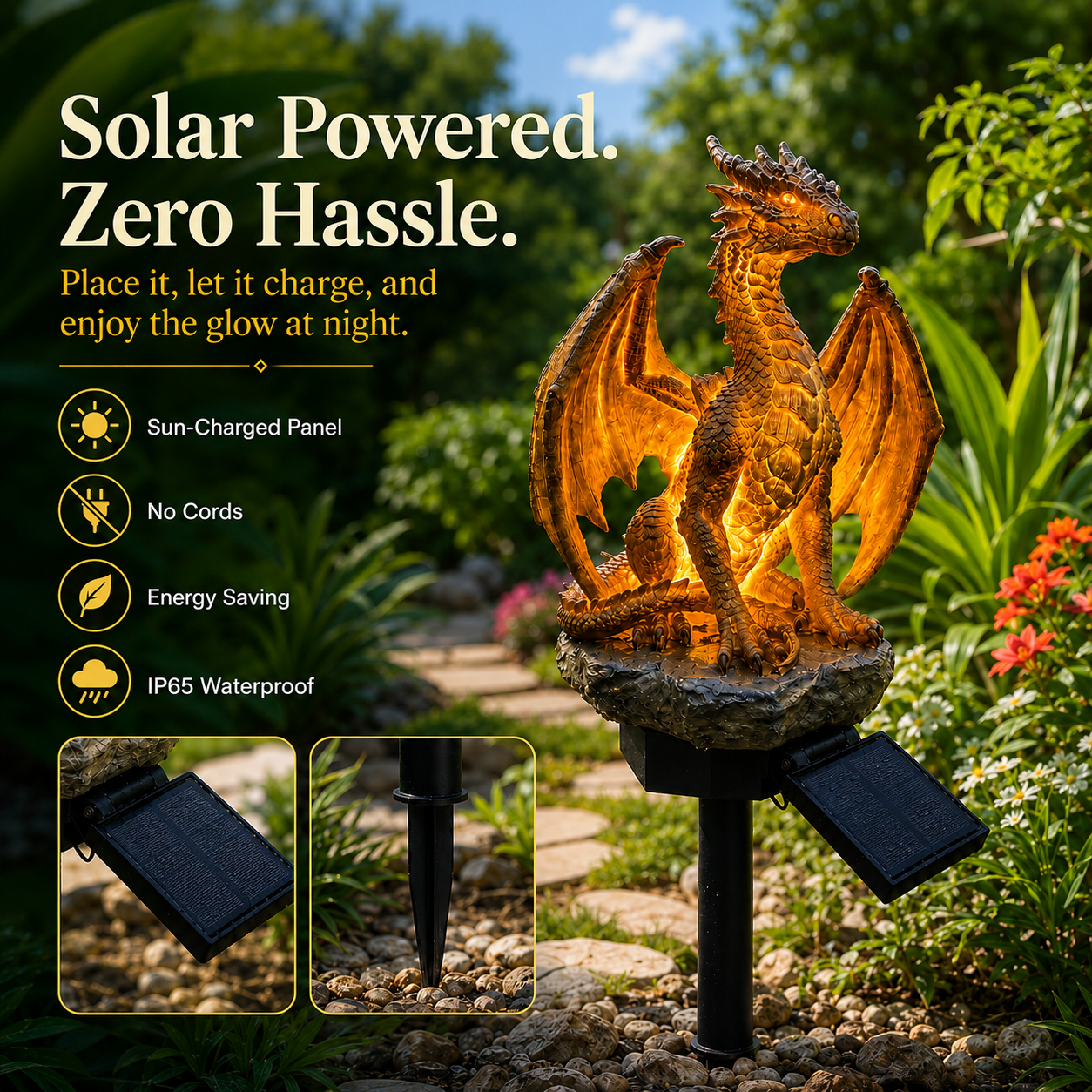 🔥 80% OFF-🦖Solar Dragon Garden Statue Light