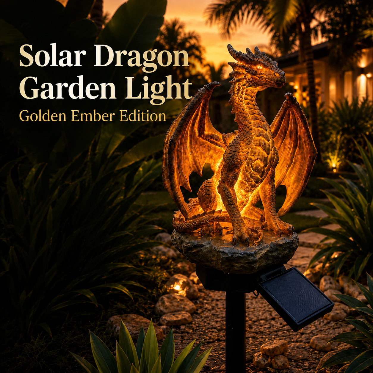 🔥 80% OFF-🦖Solar Dragon Garden Statue Light