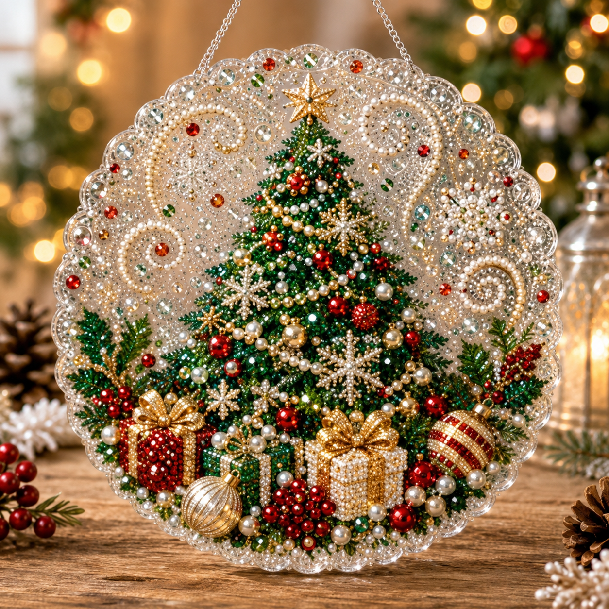 🎄LAST DAY 4% OFF – ✨ Christmas Pearl Diamond Art Hanging Ornament Kit | DIY Handmade Holiday Hanging Decor 🎅💎