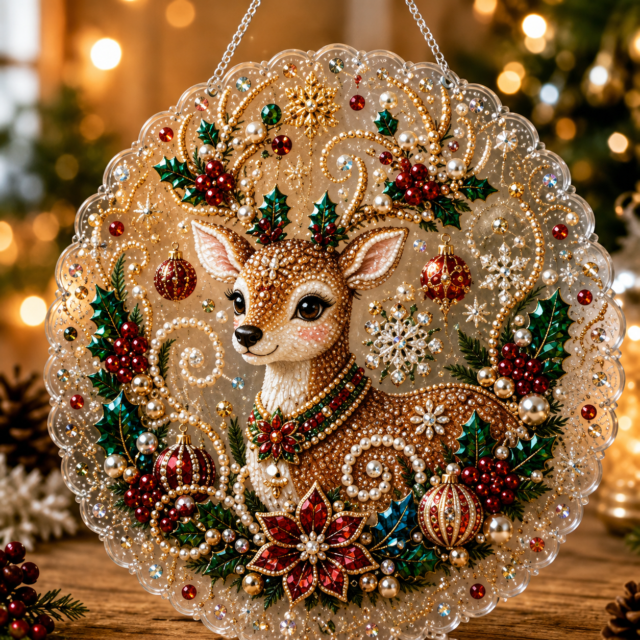 🎄LAST DAY 4% OFF – ✨ Christmas Pearl Diamond Art Hanging Ornament Kit | DIY Handmade Holiday Hanging Decor 🎅💎