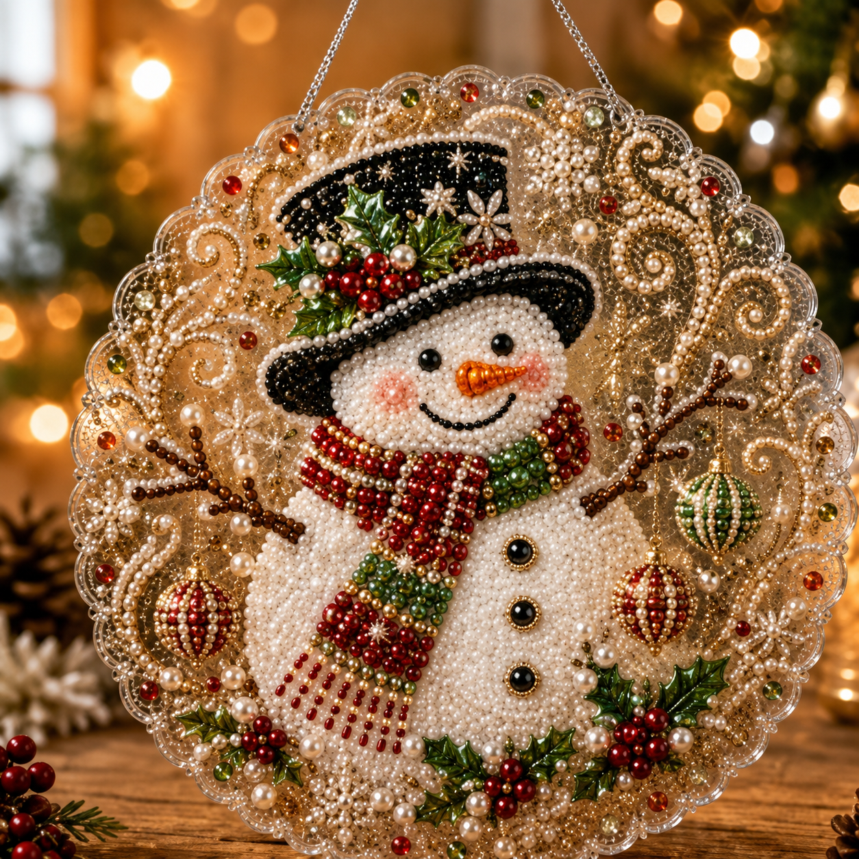 🎄LAST DAY 4% OFF – ✨ Christmas Pearl Diamond Art Hanging Ornament Kit | DIY Handmade Holiday Hanging Decor 🎅💎