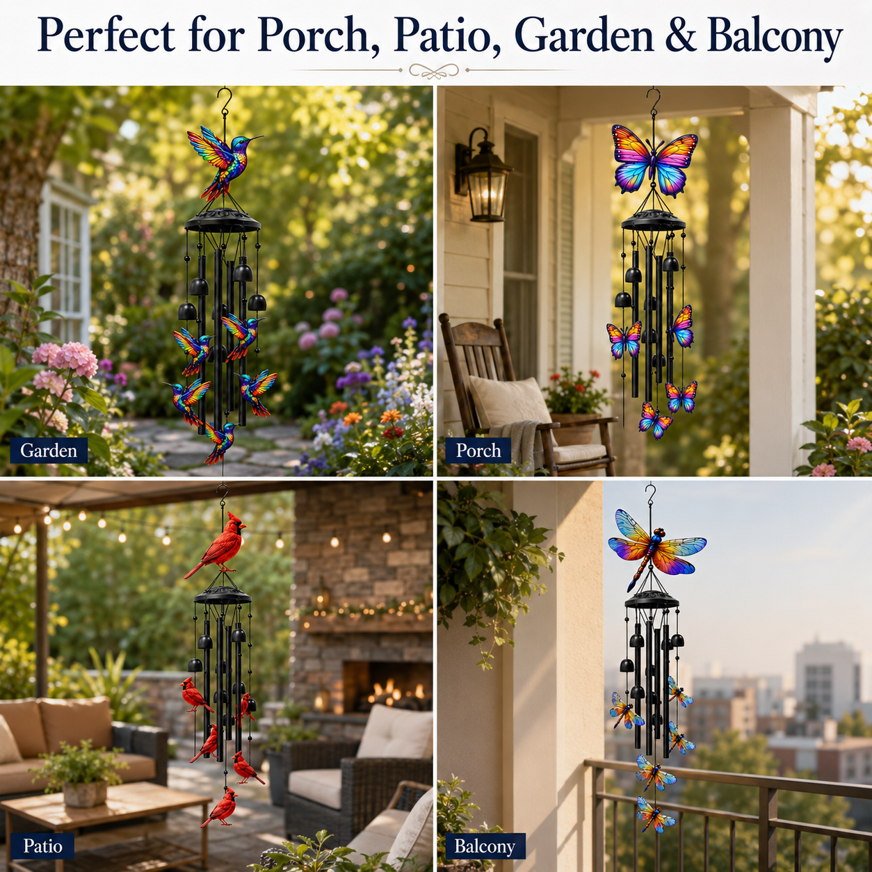 🔥 LAST DAY 49% OFF-🐦Vintage Colorful Hummingbird Wind Chime with Metal Tubes and Bells - 🔥 Buy 2 Free Shipping