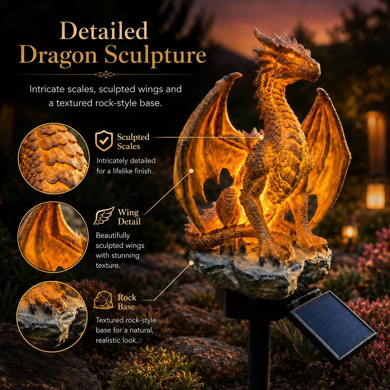 🔥80% OFF-🦖Solar Dragon Garden Statue Light