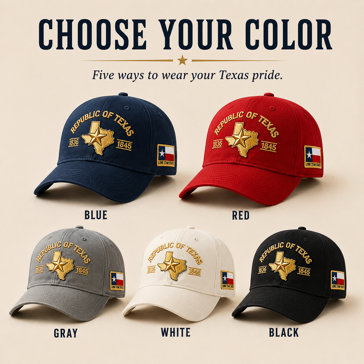 🔥80% OFF - 🎁Republic of Texas Embroidered Hat