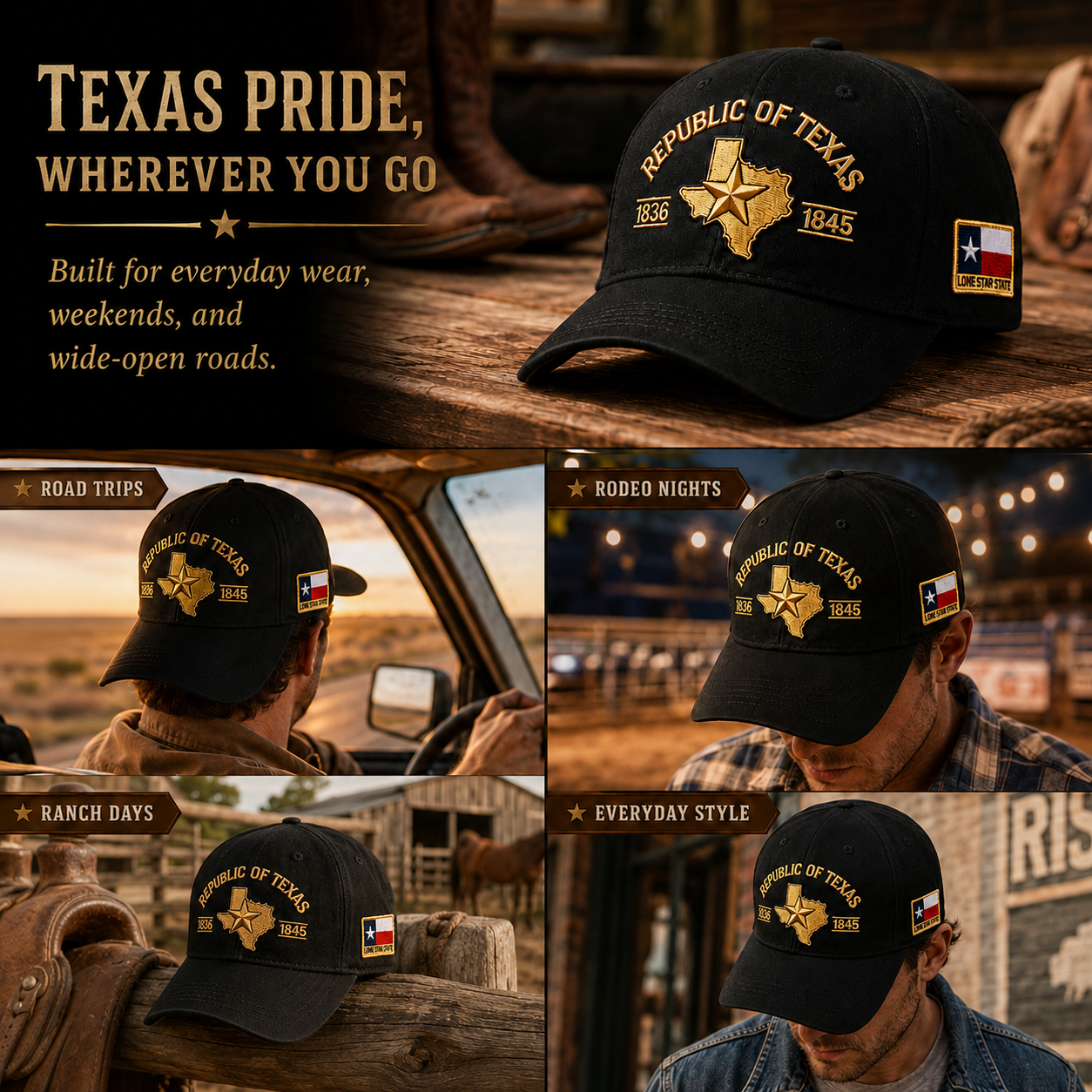 🔥80% OFF - 🎁Republic of Texas Embroidered Hat