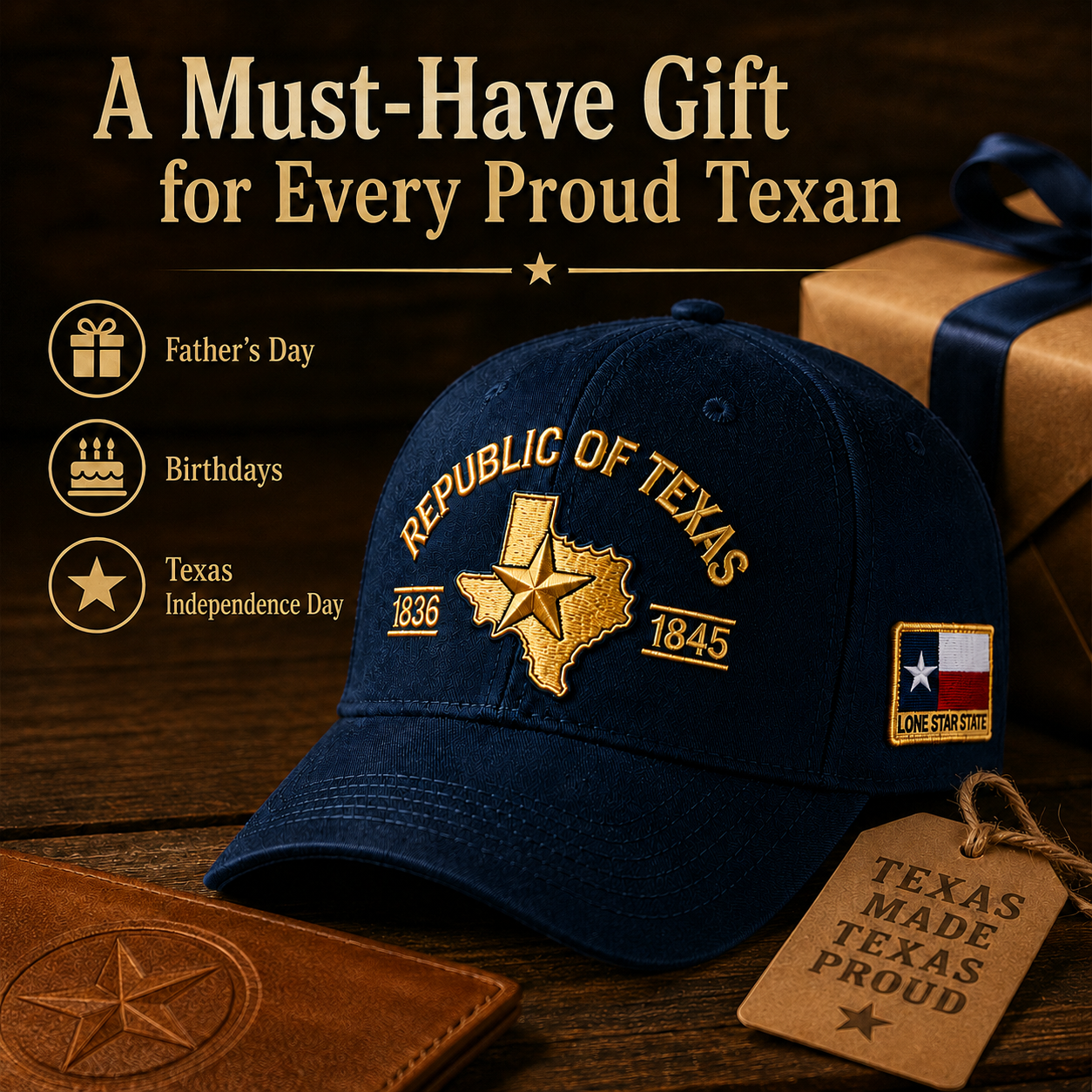 🔥80% OFF - 🎁Republic of Texas Embroidered Hat