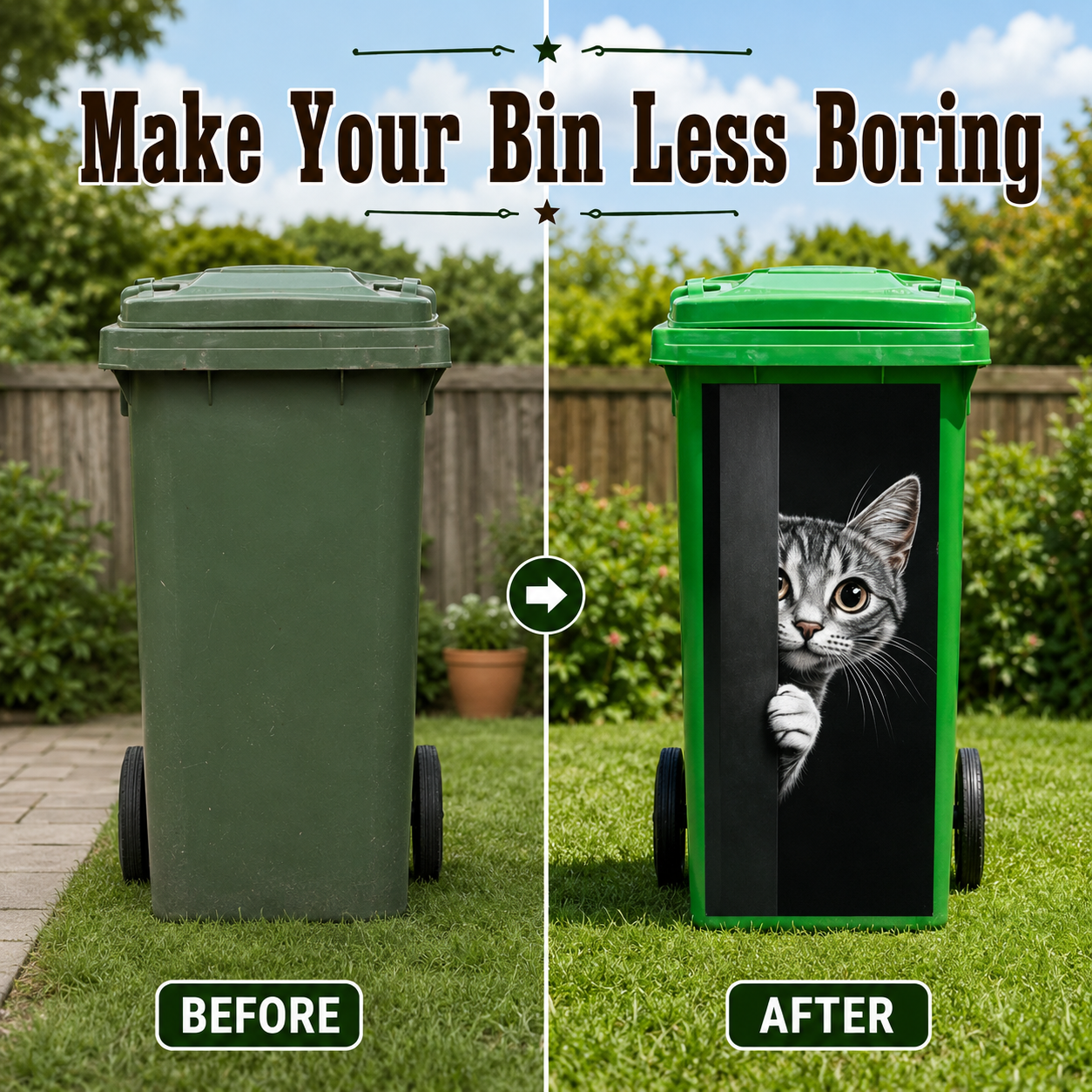 🔥70% OFF Today - Creative Trash Can Sticker with Colourful Cartoon ✨