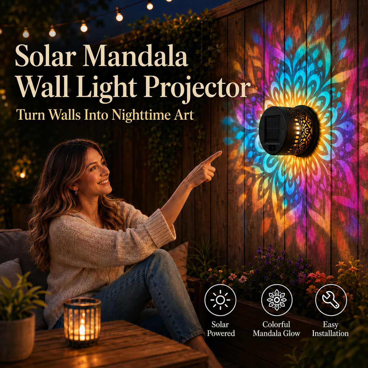 🔥70% OFF-✨Solar Mandala Wall Light