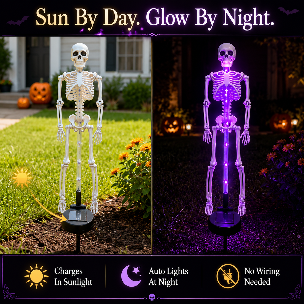 🎃 Halloween Early Bird Sale | 🔥 70% OFF 💀 Skeleton Solar Light Garden Stake