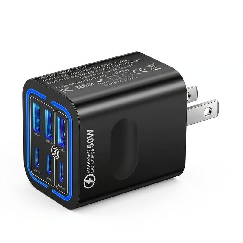 🔥 70% OFF Today 🔋 50W Multi-Port Fast Charger with Smart Fast Charging