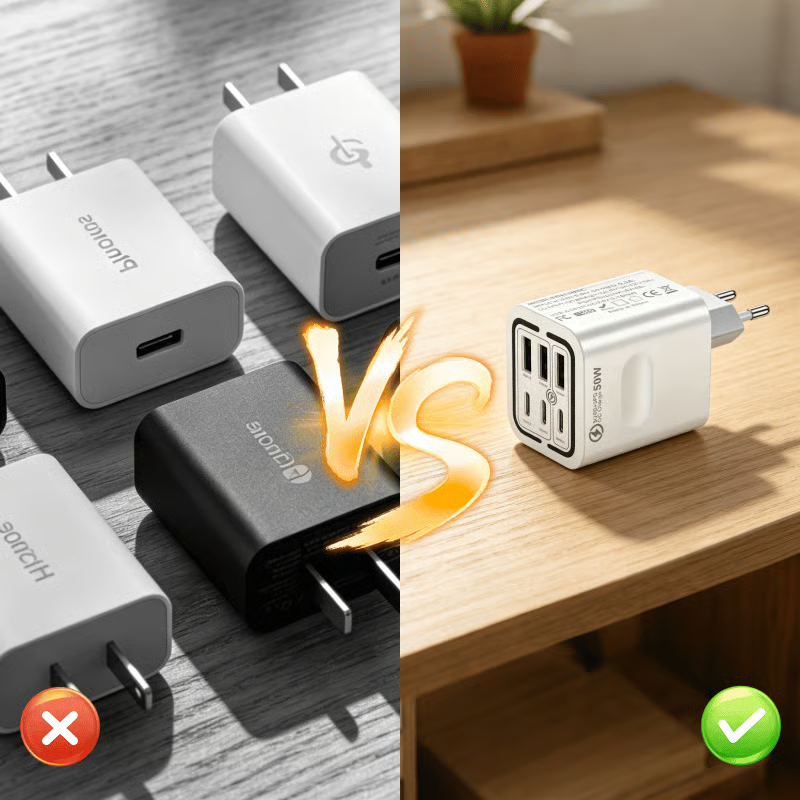 🔥 70% OFF Today 🔋 50W Multi-Port Fast Charger with Smart Fast Charging