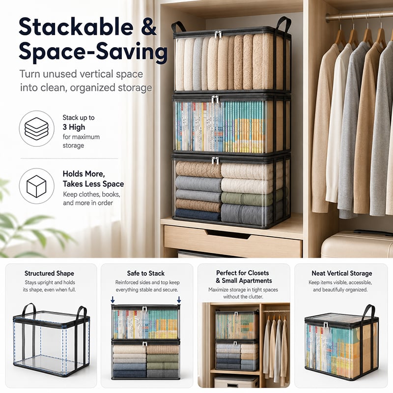 🎁 Hot Sale 49% OFF📦Large Heavy-Duty Thick Plastic Clear Storage Bag for Clothes, Moving & Storage