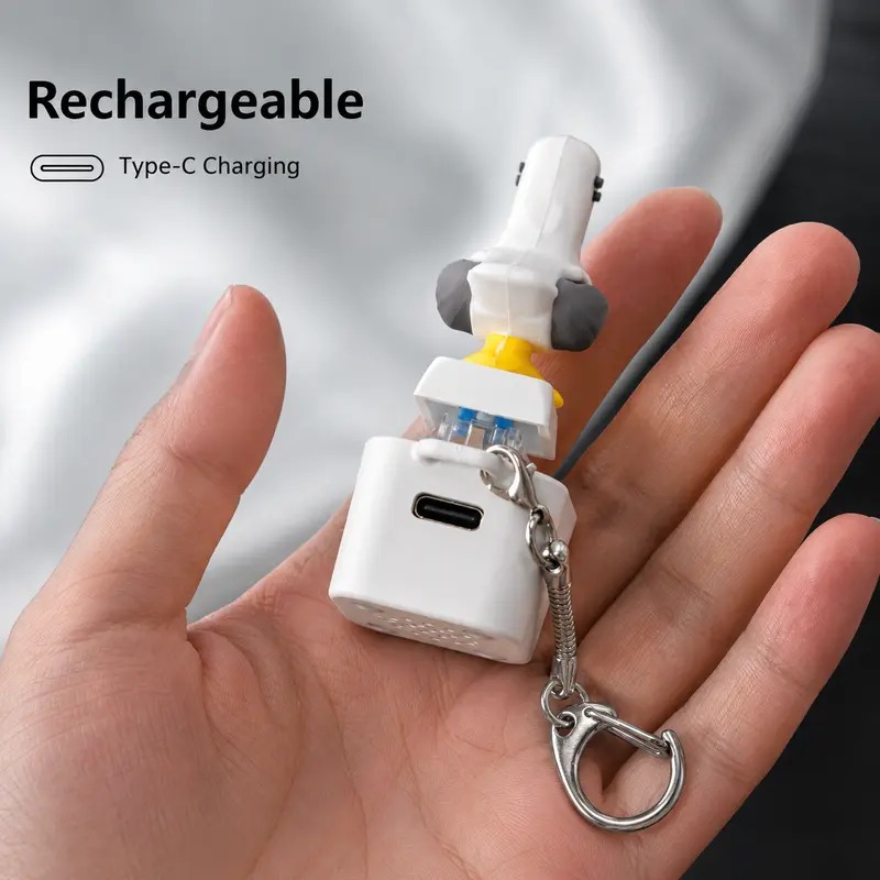 🔊🐦 Seagull MINE! Button Keychain-Real Sound & LED Light