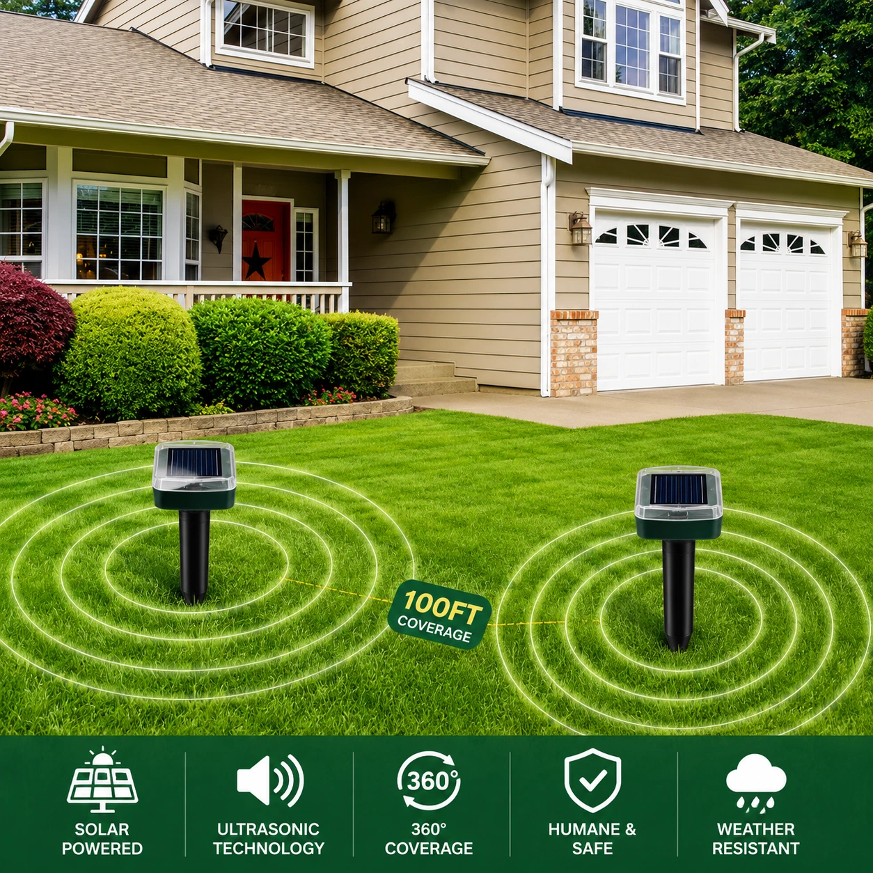 🎁Hot Sale 70% OFF - ☘️Solar Powered Waterproof Screw Mole Repellent