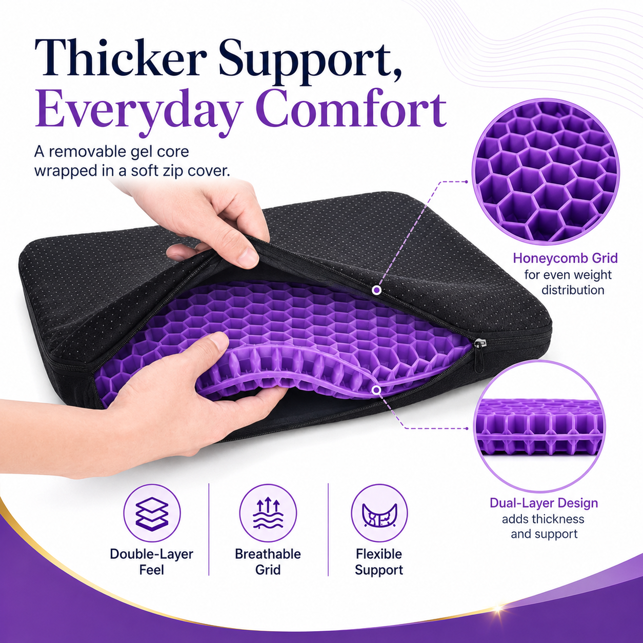  🔥70% OFF - ✨ Ergonomic Silicone Seat Cushion