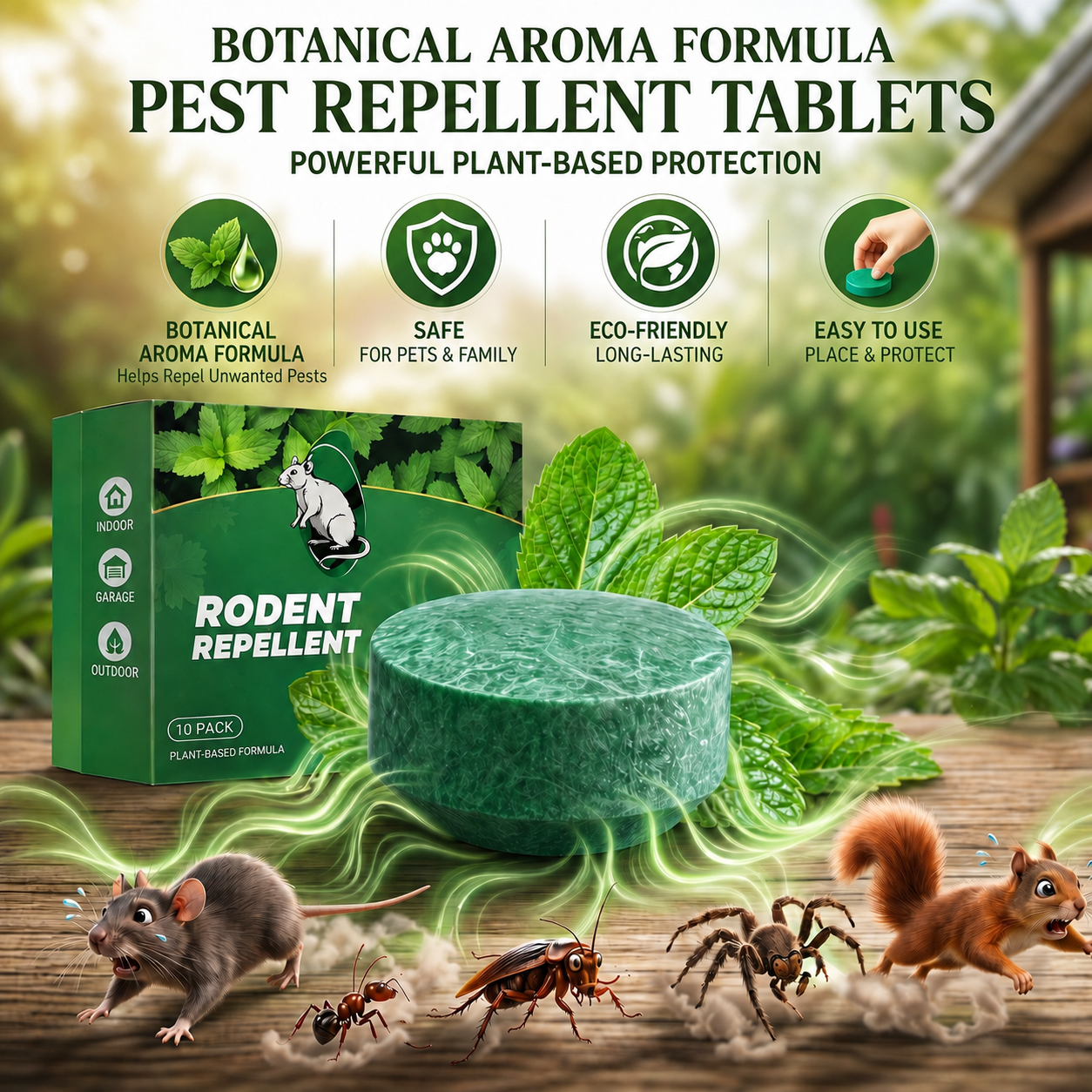 💥LAST DAY SALE 70%OFF💥🟢 Plant-Based Pest Repellent Tablets – 10 Pack