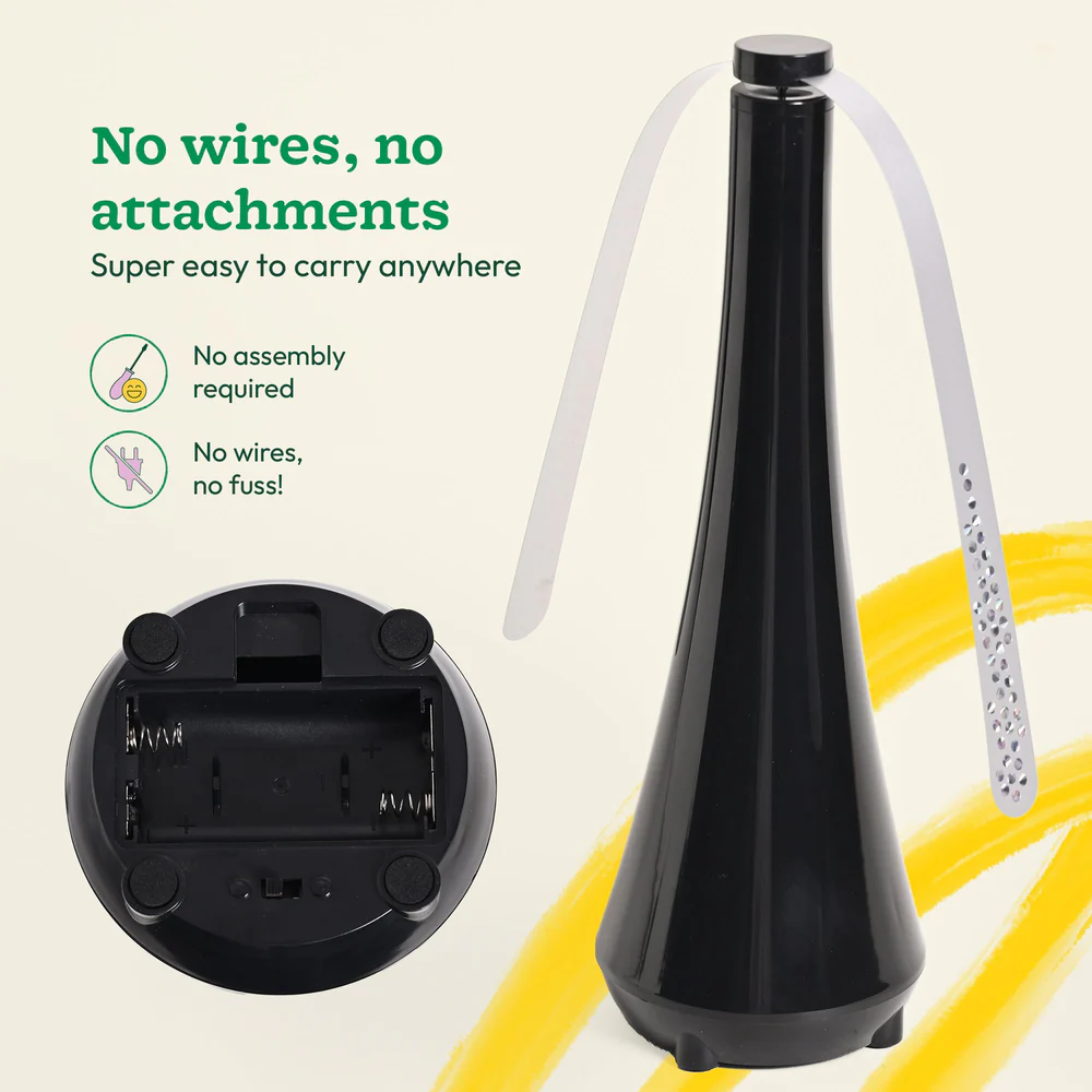 Keep Flies Away Tabletop Fan – Quiet & Cordless Dining Protection