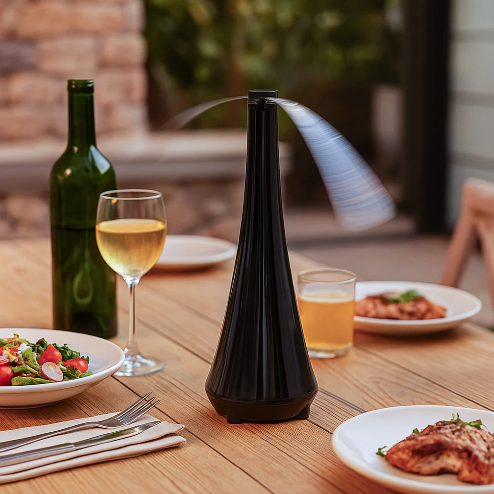 Keep Flies Away Tabletop Fan – Quiet & Cordless Dining Protection