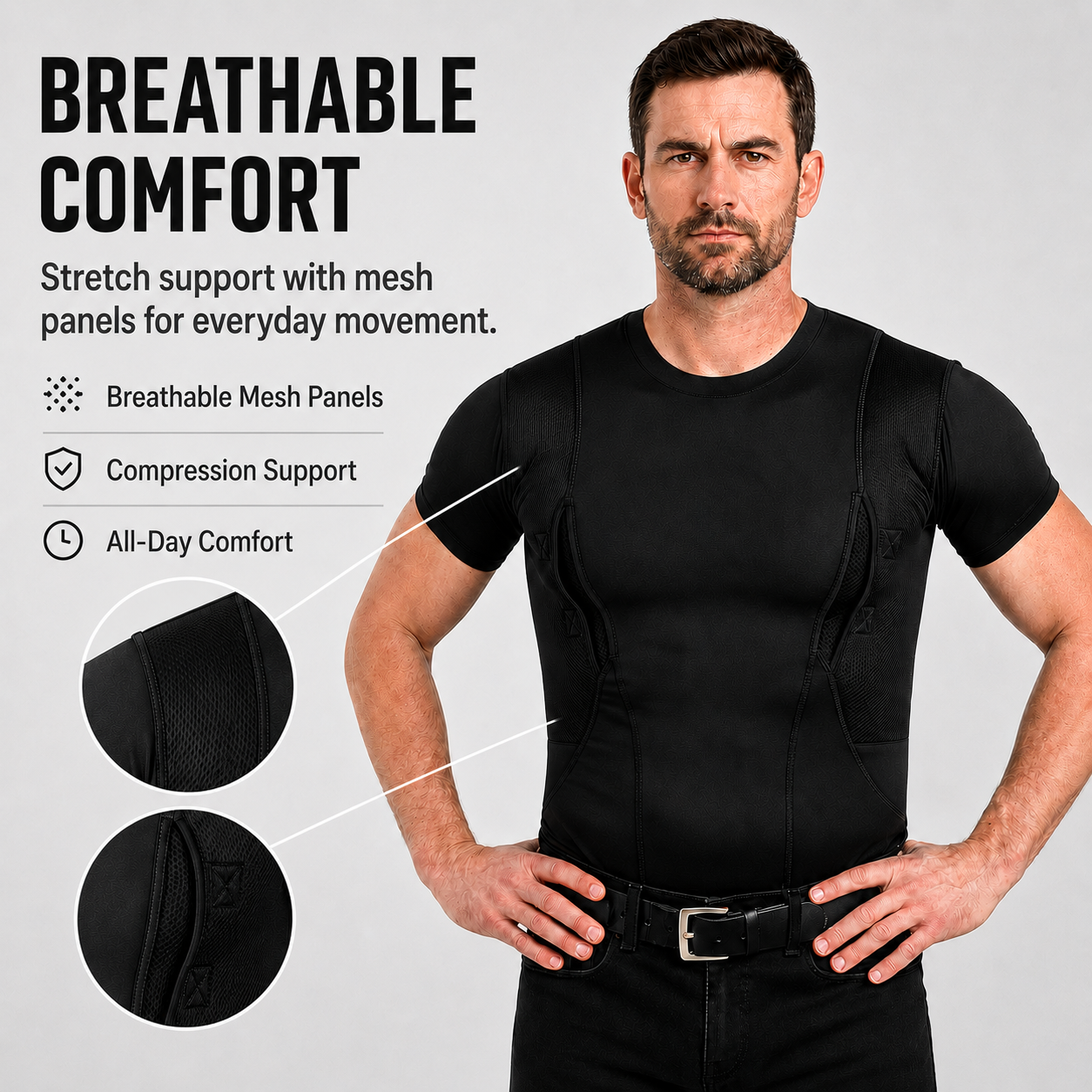 Short-Sleeve Concealed Carry Compression Tee