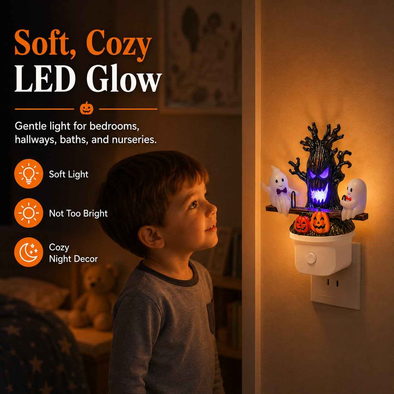 🔥LAST DAY 50% OFF🎃👻Animated Seesaw Ghost Plug In LED Night Light