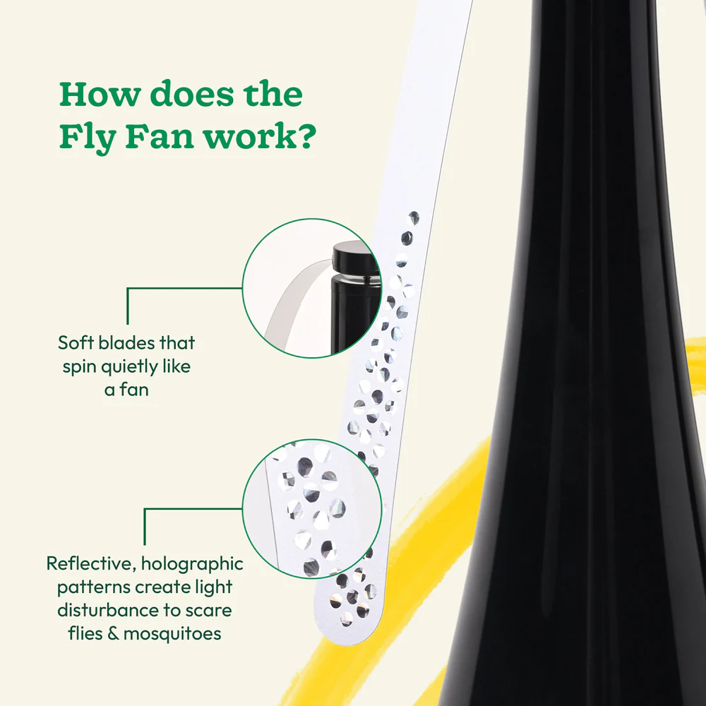 Keep Flies Away Tabletop Fan – Quiet & Cordless Dining Protection