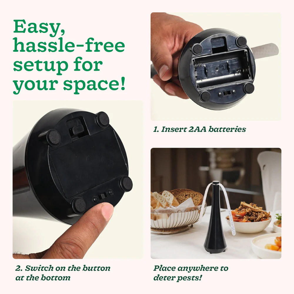 Keep Flies Away Tabletop Fan – Quiet & Cordless Dining Protection