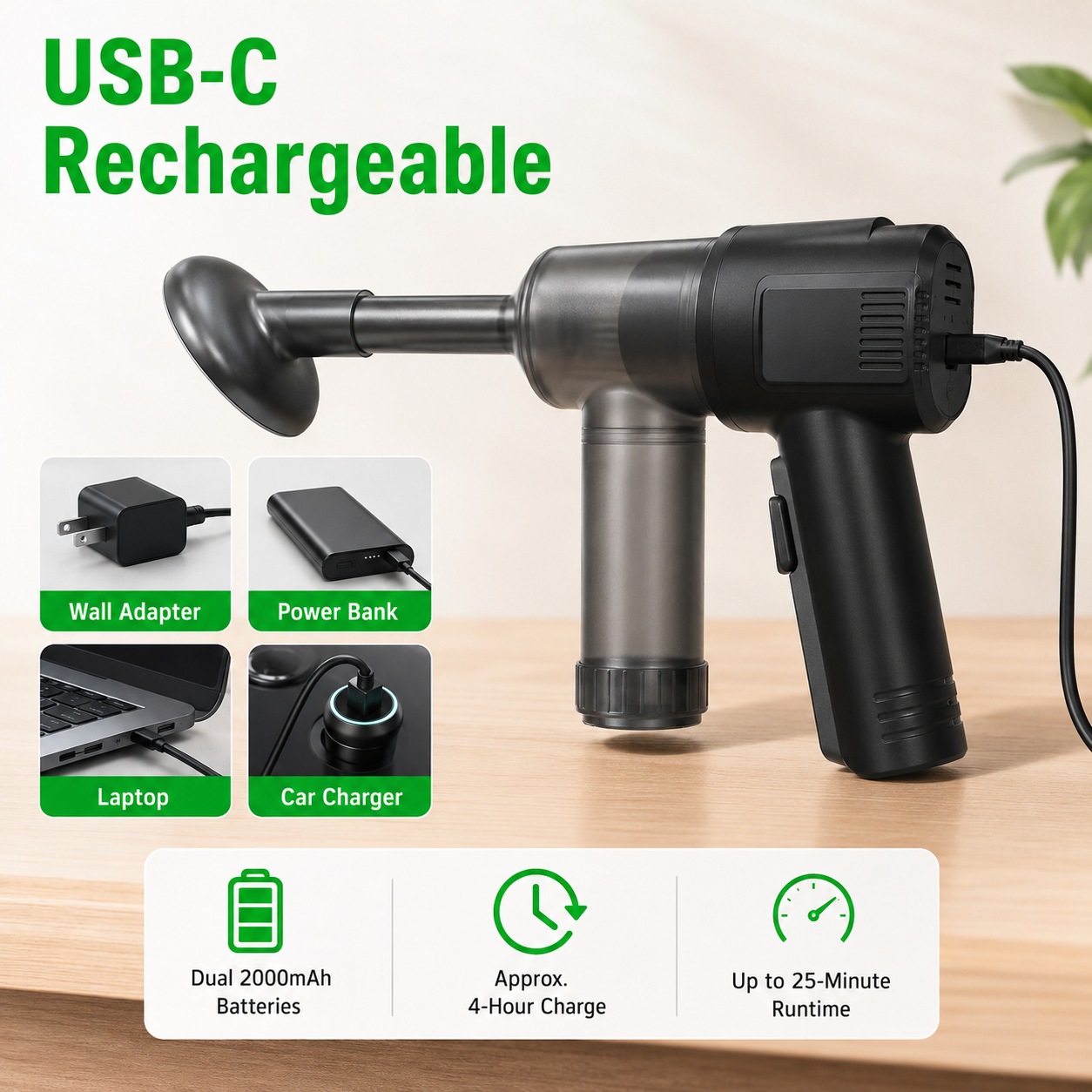 🔥 70% OFF -USB-C Rechargeable Bug Vacuum Catcher – No-Touch Spider & Insect Remover