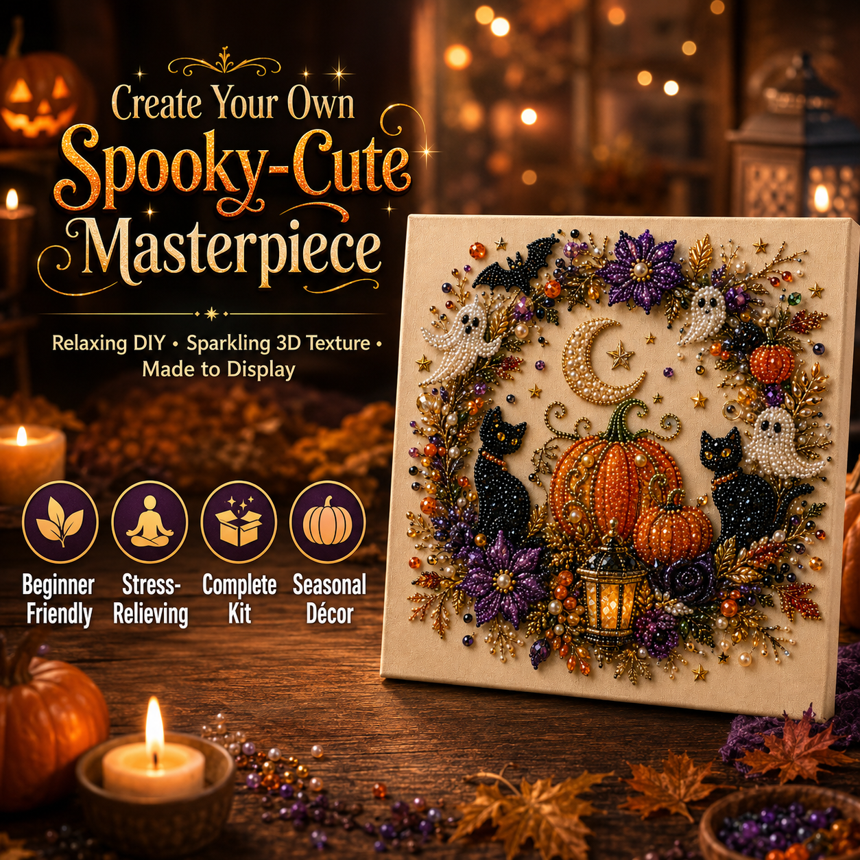  🔥70% OFF - 👻✨ Halloween Pearl Art DIY Kit – Turn Tiny Pearls into Spooky