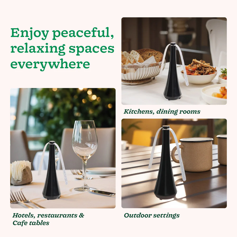 Keep Flies Away Tabletop Fan – Quiet & Cordless Dining Protection