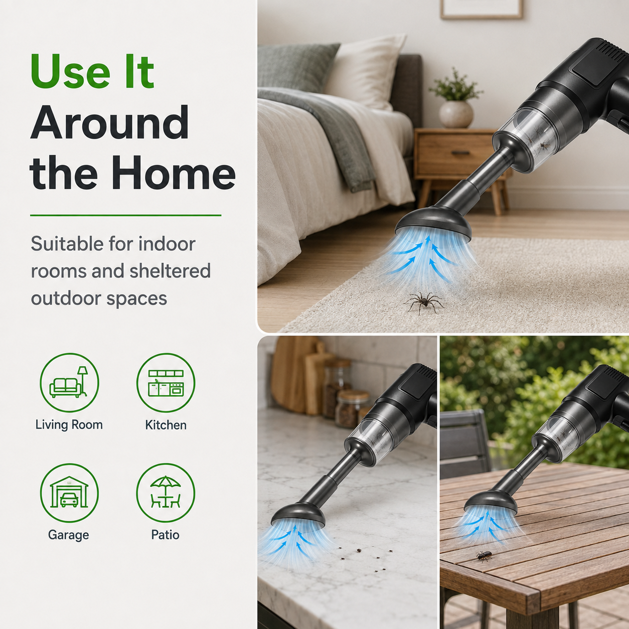 🔥 70% OFF -USB-C Rechargeable Bug Vacuum Catcher – No-Touch Spider & Insect Remover
