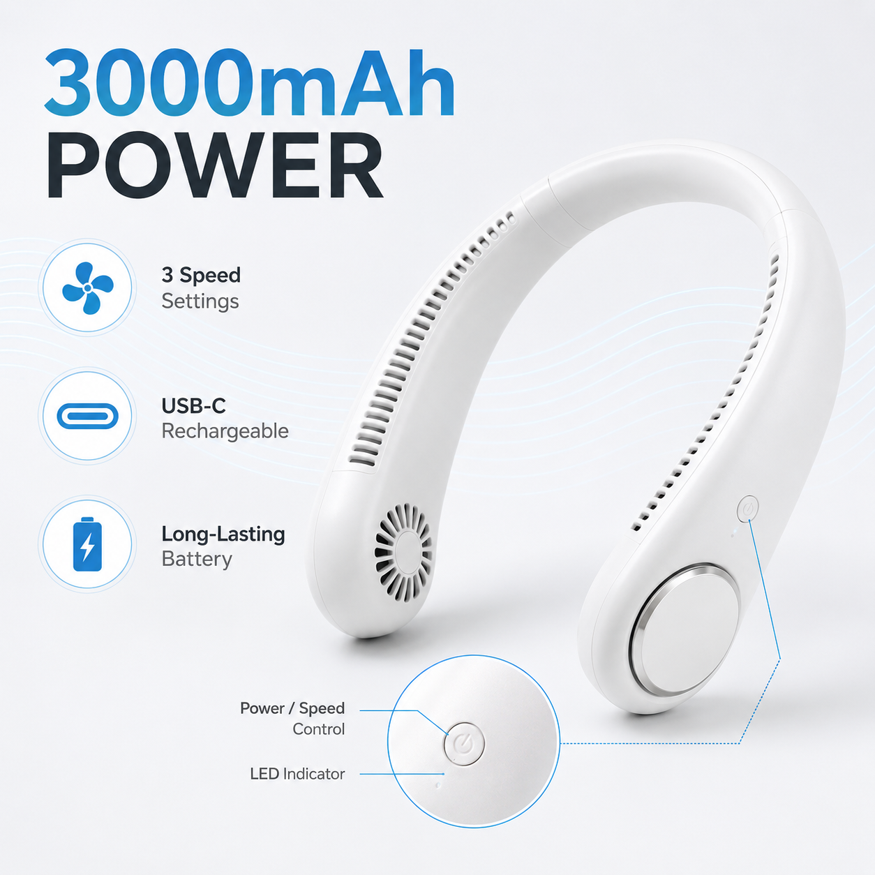 🔥75% OFF- Wearable Bladeless Neck Fan