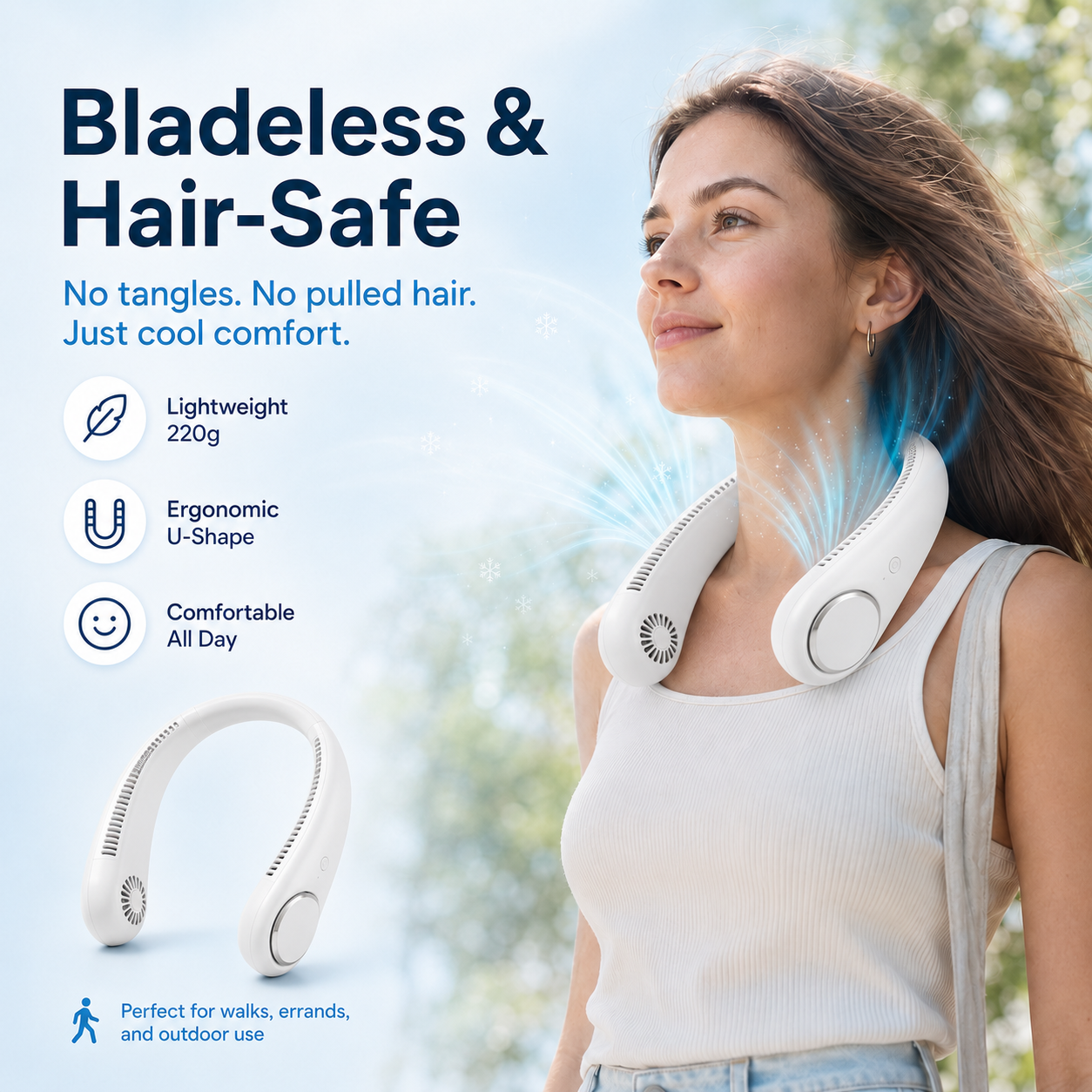 🔥75% OFF- Wearable Bladeless Neck Fan