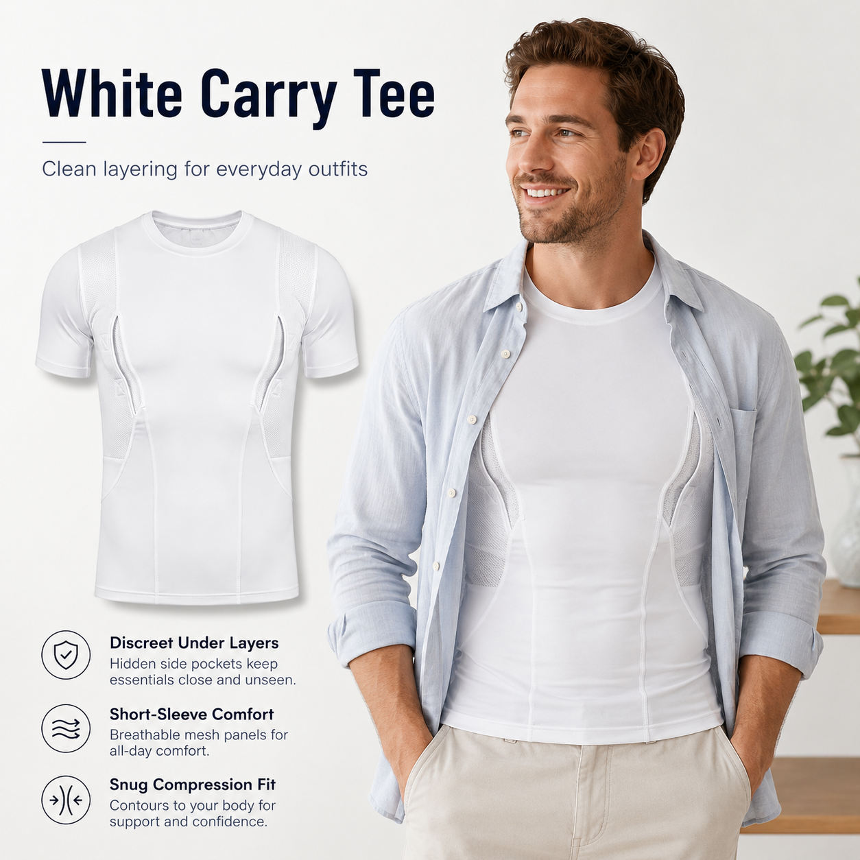 Short-Sleeve Concealed Carry Compression Tee