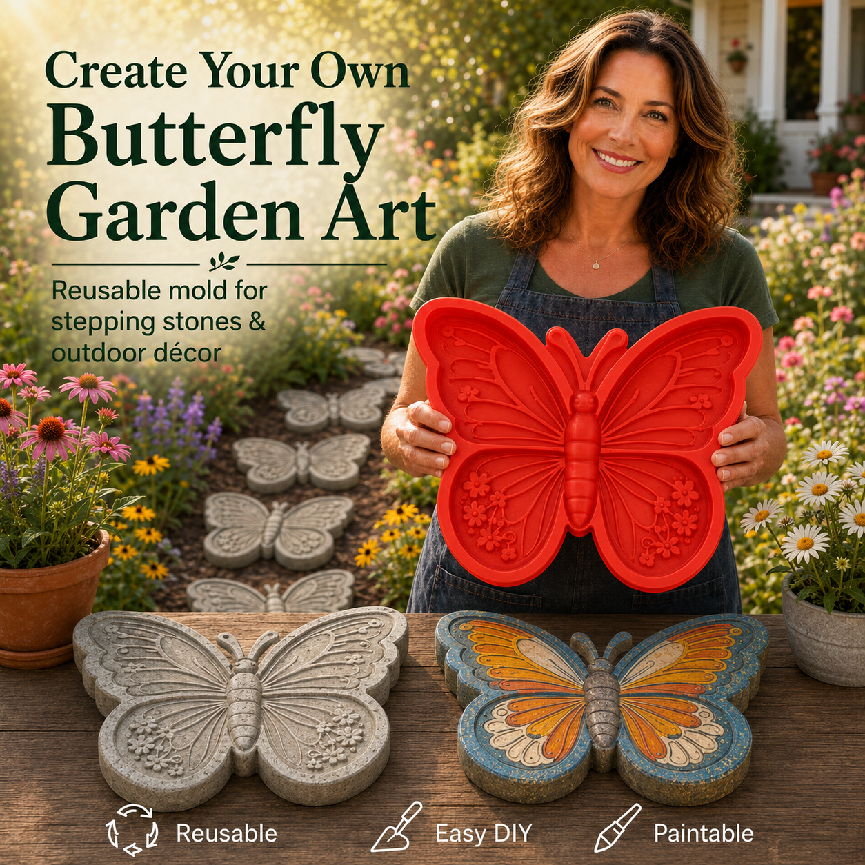 💥 49% OFF Today  🌻 Reusable Sunflower Stepping Stone Mold