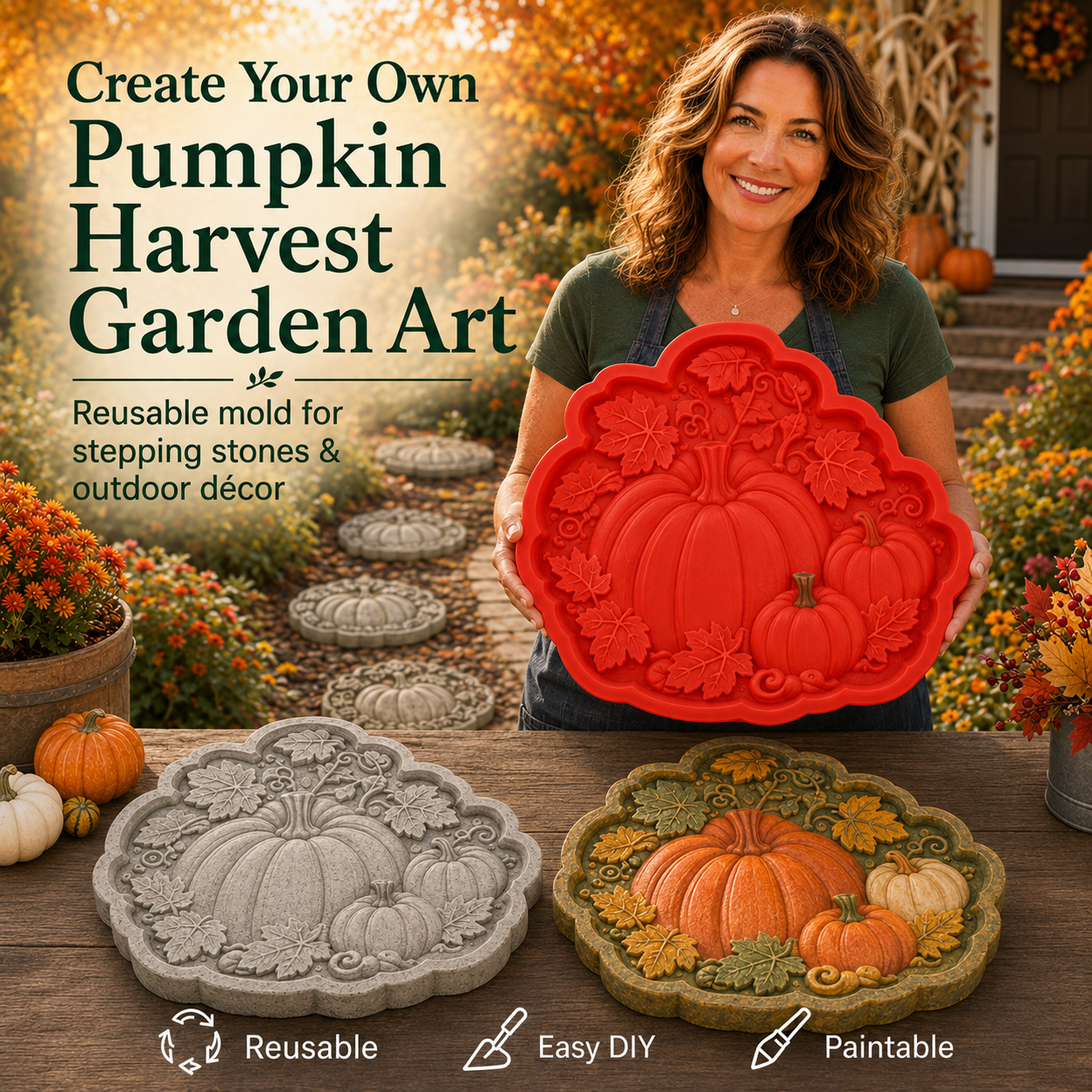💥 49% OFF Today  🌻 Reusable Sunflower Stepping Stone Mold
