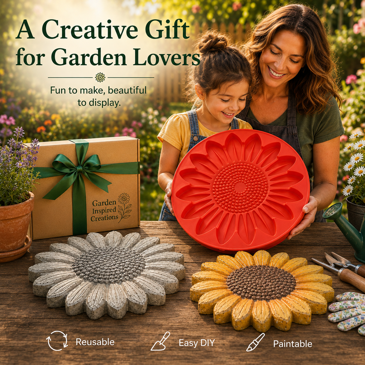 💥 49% OFF Today  🌻 Reusable Sunflower Stepping Stone Mold