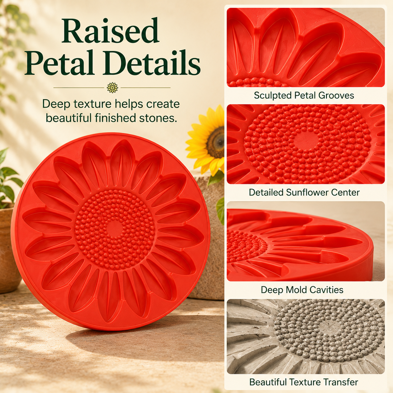 💥 49% OFF Today  🌻 Reusable Sunflower Stepping Stone Mold