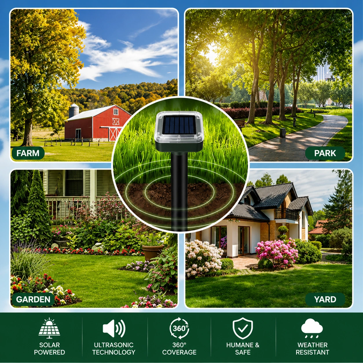 🎁Hot Sale 70% OFF - ☘️Solar Powered Waterproof Screw Mole Repellent