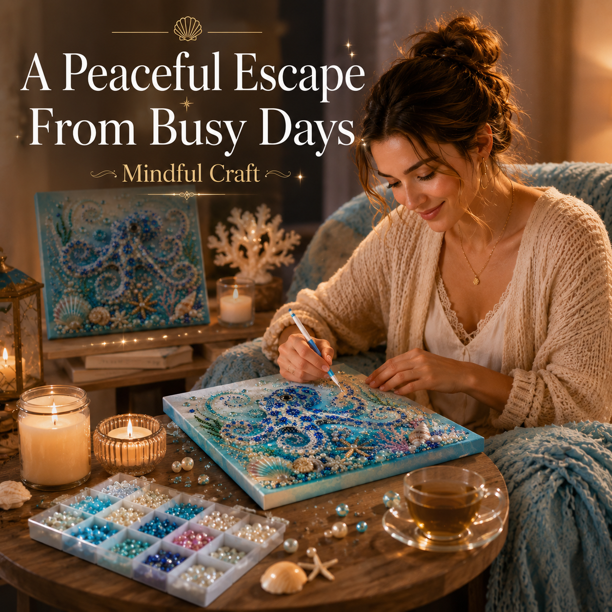 🔥 Last Day 70% OFF - 🌊✨ Ocean Theme Pearl Art DIY Kit