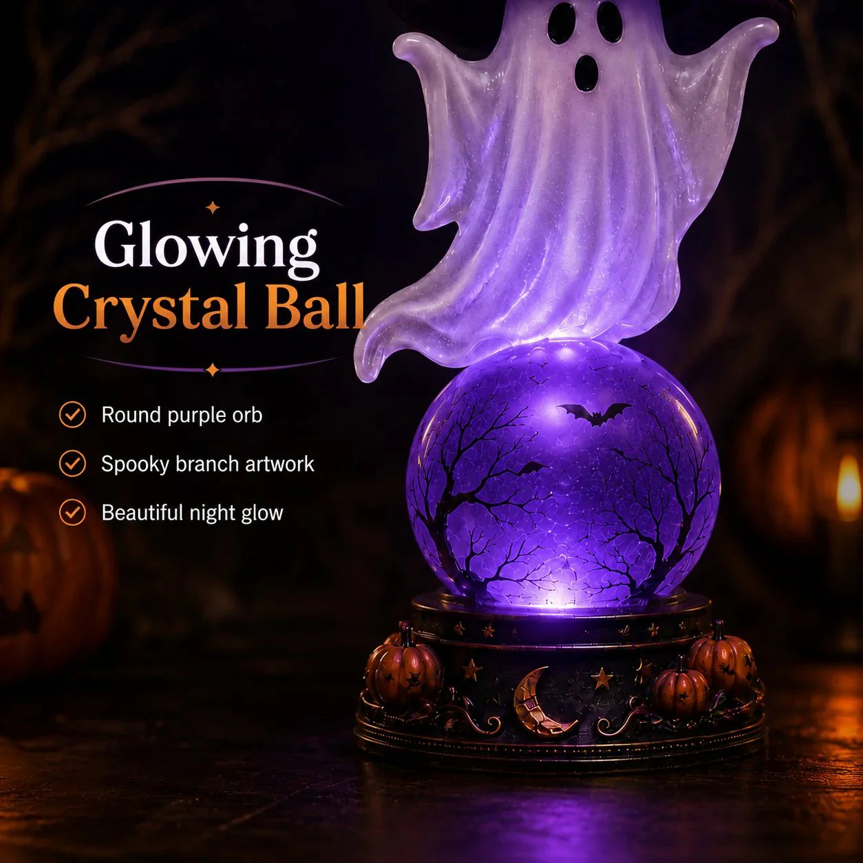 🔥 Last Day 49% OFF🎃Halloween Raven Crystal Ball Lighted Decor👻