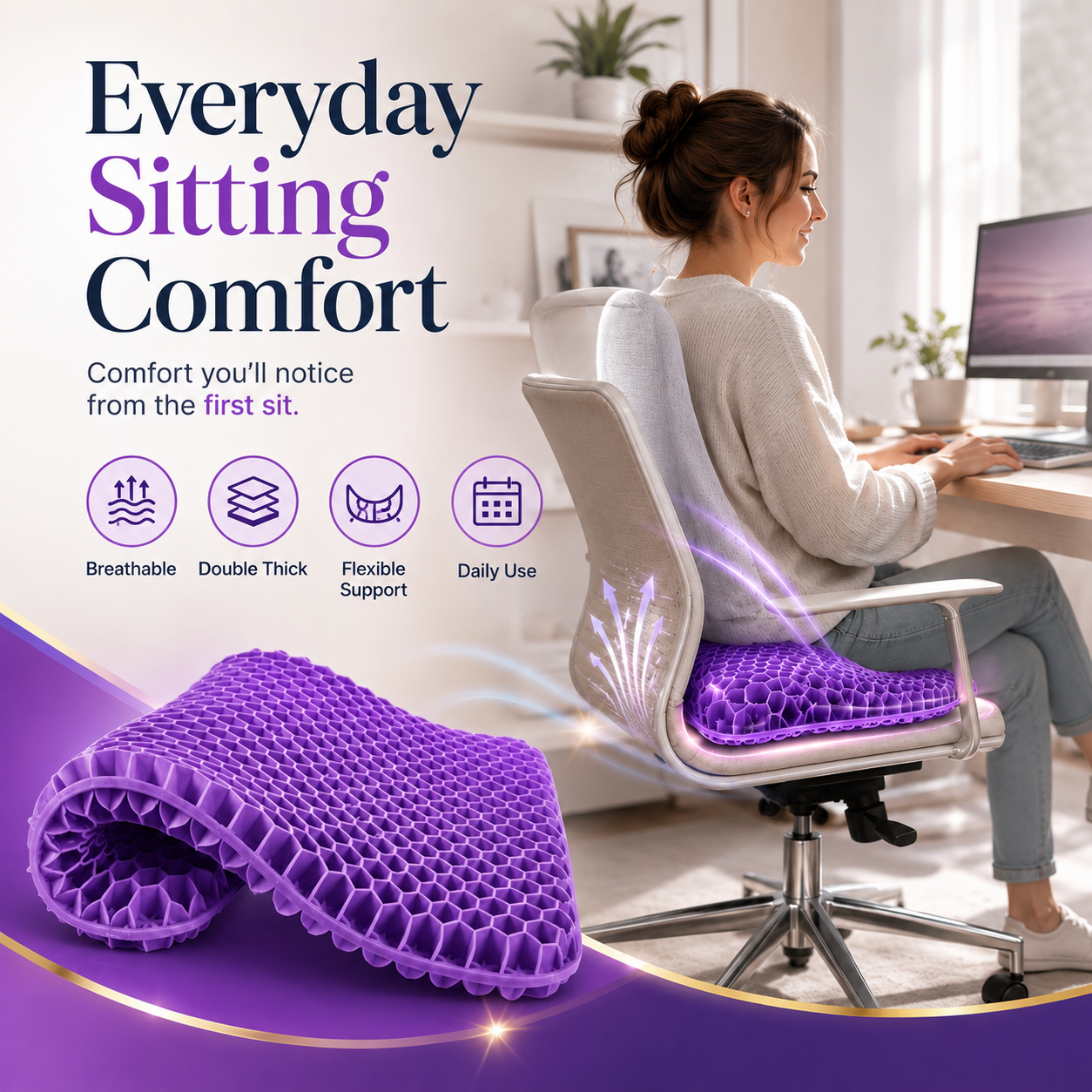  🔥70% OFF - ✨ Ergonomic Silicone Seat Cushion 