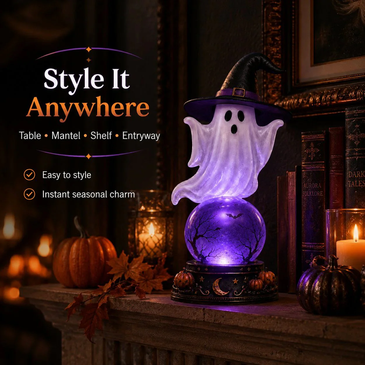 🔥 Last Day 49% OFF🎃Halloween Raven Crystal Ball Lighted Decor👻