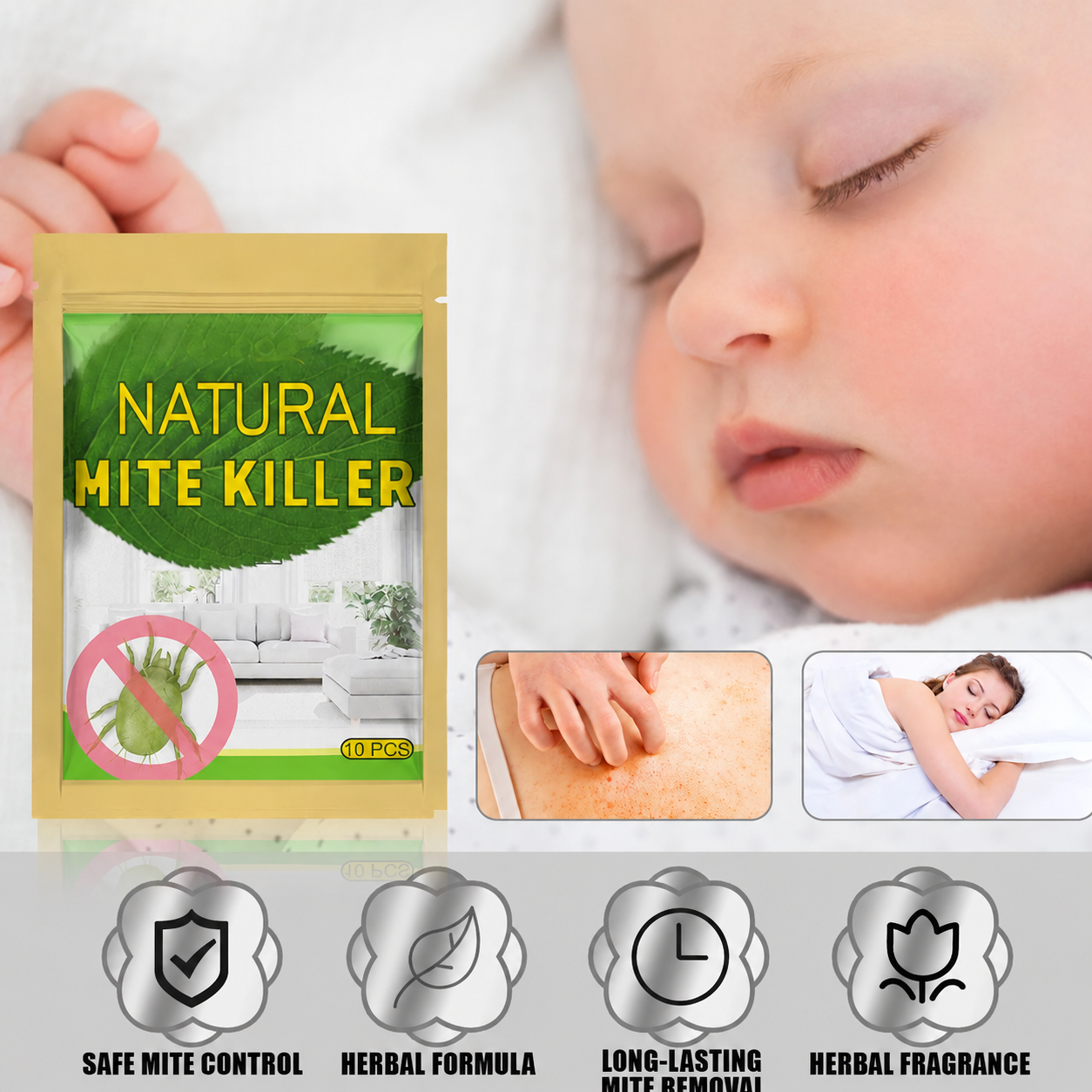 🔥Hot Sale 70% OFF🍃Natural Mite Control Sachet – Plant‑based, non‑toxic & safe around kids & pets